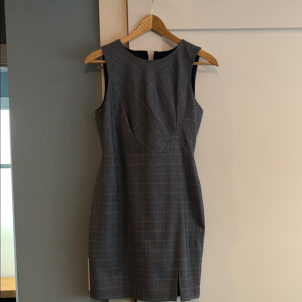 Banana Republic Gray Checkered Mini Dress